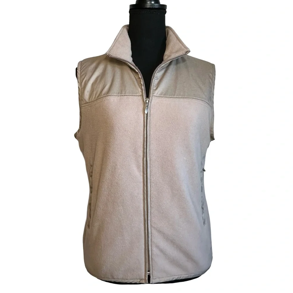 Nike Golf Women’s Taupe Beige Therma Fit Fleece Golf Vest Size Medium 8-10